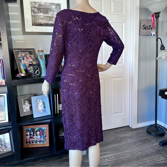 Ralph Lauren Long-Sleeve Sequined Cocktail Dress - Picture 9 of 13